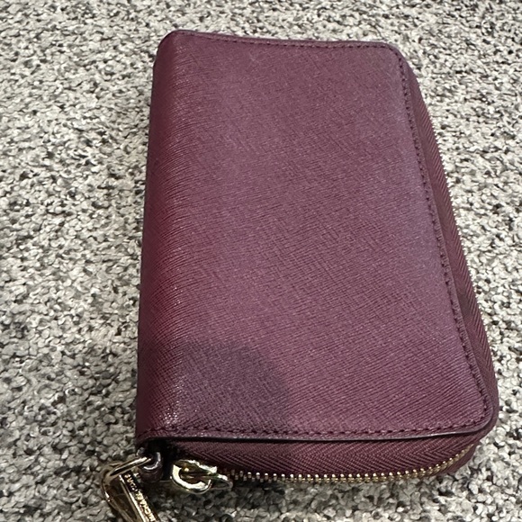 Michael Kors Burgundy Wristlet with Gold Accents - Picture 2 of 8